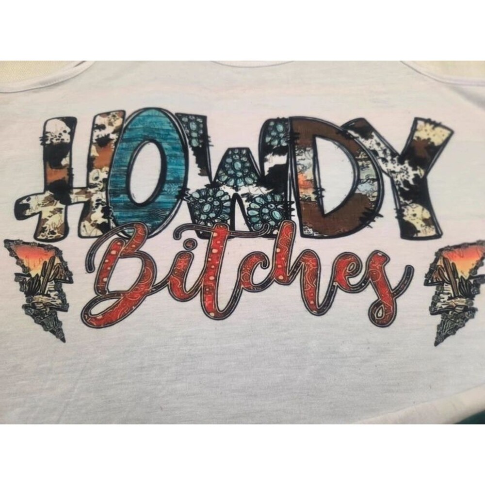 Women's Country Western "Howdy B*tches" Graphic Tank Top – Size XL